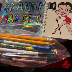 Holographic Bag with Rainbow Text